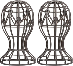 2Pcs Portable Wig Head Stand Holder for Hair Styling Display and Wig Making for Salon Home Use Hat and Headpiece Display Accessory