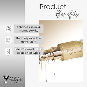 Kenra Professional Platinum Luxe Shine Oil | Gold Enriched Nourishing Elixir |Enhances Shine &amp Manageability | Thermal Protection Up To 450F | Medium To Coarse Hair