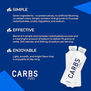 Energy Gel 50g (18 Pack) + Sport Drink Mix 1000g | 1900g of Carbs | 50g Running Gel &amp 75g Drink Serving | Vegan Gluten Free No Preservatives No Flavors | Effective Fueling for Athletes