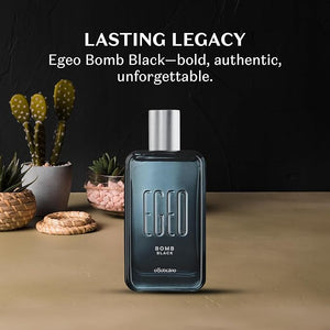 O Botic?rio Egeo Bomb Black Eau de Toilette Long-Lasting Caramel &amp Leather Men's Cologne Fragrance 3 Ounce