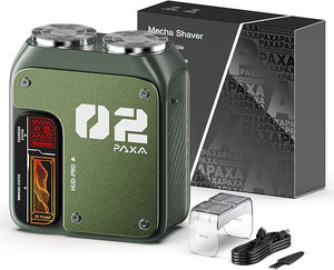 PAXA Mini Electric Shaver for Men9000Rpm Electric Razor for MenMagnetic Dual-Head Rotary Pocket Shaver IPX7 Waterproof Wet &amp Dry for Shaving FaceUSB-C Rechargeable for HomeCarTravel(Green)