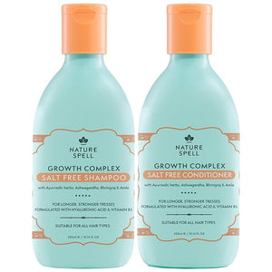 Nature Spell Hair Growth Complex Shampoo &amp Conditioner Set for All Hair Types Sulfate &amp Paraben Free Nourishing &amp Strengthening with Hyaluronic Acid &amp Vitamin B5 Vegan Pack of 2 1