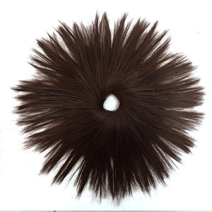 Hair Chignon Short Ponytail Extensions Synthetic Straight Hair Hair Bun with Elastic Band Hair Accessories Women Wig Hair Bun Hair Pieces For Women(C)