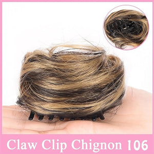 Messy Bun Hair Piece for Women Space Buns Hair Pieces Mini Claw Clip in Hair Bun Messy Cat Ears Hair Bun Extension Synthetic Donut Wig Accessory Updo Hairpieces for Women Girls Fake Hair Accessorie