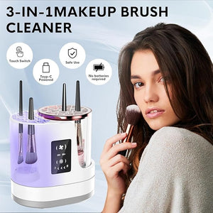 Makeup Brush Cleaner 3-in-1 Electric Makeup Brush Cleaner and Dryer Washing and Quick Drying, Fits All Sizes of Makeup Brushes and Sponges, Portable Beauty Care Tool Gift makeup tool