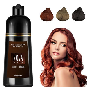 Nova Hair Dye ShampooNova Hair InstantNova Hair Dye Shampoo 3 in 1 for Men &amp Women. (500ml Dark Brown)