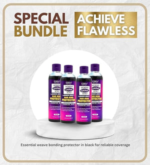 Quick Weave Protective Shield ? 4x Wonder Weave Bond Hair Protector (Black) 8.5oz by EBIN NEW YORK ? Scalp Shield and Protective Barrier Styling and Comfortable Wear ? Gift Set (4 Items)