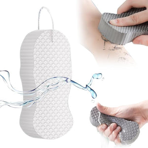 Magic Exfoliating Body Scrubber 2026 New 3D Super Soft Exfoliating Bath Sponge Skin Friendly and Reusable for Adults Women and Men for Body Removes Dead Skin (White)