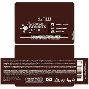 Hair Treatment Mask Damaged Dark Brown Color BONDOX 8.8oz | Color Depositing Mask with Almond Oil | Marine Seaweed Collagen | Formaldehyde-Free | Enhances Elasticity Flexibility Softness &amp Moist