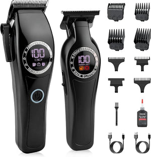 Lanumi Hair Clipper for Men Professional Clipper and Trimmer Set Rechargeable Barber Clippers Cordless Haircut Grooming Kit with LED Display Gift for Men