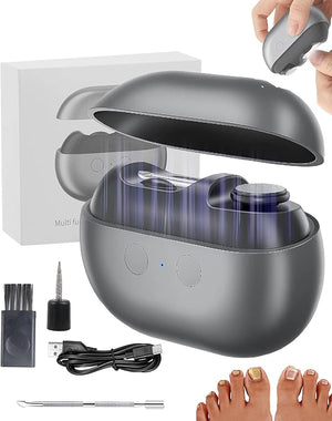 Electric Nail Clippers for Seniors 3 in 1 Smart Nail Clipper for Extra Hard/Thick Hands Feet Nails Polishing Clipper with Light for Limited Mobility People (Black-A)