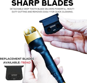 Supreme Trimmer 2Spee ST622 ? Cordless Beard &amp Hair Trimmer for Men | 2-Speed Motor 180 Min Runtime Zero-Gap Adjustable Blade Digital Display Removable Blade Design