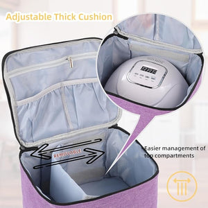 Travel Nail Polish Organizer, Holds 30 Bottles (15ml), Double-layer Nail Polish Carrying Case, Large Capacity Portable Storage Bag for Nail Varnish and Manicure Set