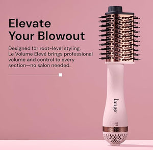 L'ANGE Hair Le Volume Elev? 65MM 2-in-1 Titanium Brush Dryer | Dry and Style | Unique Teardrop Shape Barrel | 3 Heat Settings | 360¡Æ Vented Airflow | Ionic Technology for Frizz-Free Styling (Blush)