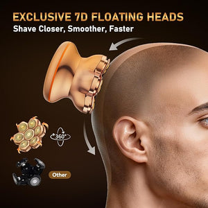 MAXGROOM¢ç PRO 7D Electric Head Shaver for Bald Men ? Cordless Waterproof Razor with Titanium Blades Dual-Speed Powerful Motor Magnetic Detachable Head Easy to Clean