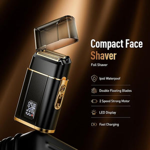 Professional Foil Shaver for Men: Cordless Electric Razor with High-Speed Dual Blades Rechargeable USB-C IPX6 Waterproof &amp Travel-Friendly/Home Use