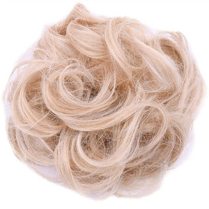 FRANCES Fake Hair Bun 1 Pack Synthetic Donut Bun Messy Bun Hair Slices Curly Wavy Headbands Women Bun Wig Synthetic Wig Hair Extensions Hair Accessories (Color : M18-613)