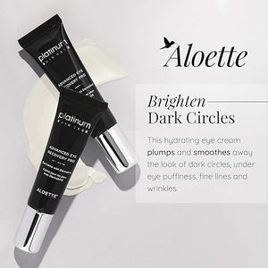 Aloette Advanced Eye Recovery Pro - Anti-Aging Rejuvenating, Peptide-Rich, Moisturizing Eye Treatment Helps Firm, Plump &amp; Smooth for Dark Circles &amp; Tired Eyes - Platinum Skin Care