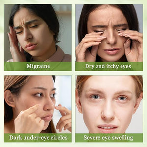 Natural Jade Eye Mask and Rose Quartz Eye Mask Set - Soothing &amp Relaxing Alleviate Puffiness and Migraines with Cooling and Warming Therapy (2 Pcs)