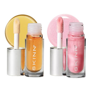 SKINN Luminous Lip Oil Bundle, 2-Piece (Golden &amp; Blush) - Support Collagen Production, Smooth Lines &amp; Soothe Dry Cracked Lips - Improves Elasticity, Texture &amp; Luminosity - Vitamin C &amp;