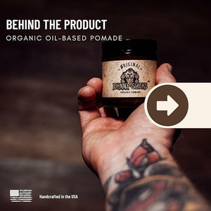 Johnny Slicks Oil Based Pomade | Organic Hair Styling for Men Low to Medium Hold | Promotes Healthy Hair Growth &amp Helps Hydrate Dry Skin (Original 4 Ounce) Veteran Owned USA Made.