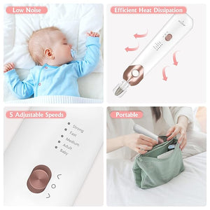 Rechargeable Manicure Pedicure SetElectric Nail File Cordless Nail Drill KitPortable 5 Speeds Foot &amp Hand Nail Care Tools for Calluses Thick Nails Nail Buffer Trim Grind