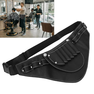 Scissors Waist Bag 2 Layers Portable PU Scissors Holder Pouch Cases Tool Bags Hair Stylist Scissor Holder Fashion Waist Packs for Hairdressing Tools
