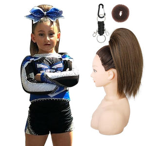 SEIKEA Cheer Ponytail Hair Piece 10 Straight Tangle-Resistant Smooth Natural Cheerleader Hairpiece Ponytail Extension for Cheer Competition Dance Performance Mocha Melt
