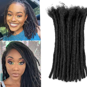0.4cm Diameter Loc Extension 100% Human Hair Dreadlock Extensions for Man/Women Full Head Handmade loc Extensions Bundles Can Be Dyed Bleached Curled and Twisted 0.4cm 10 Inch 10 Strands