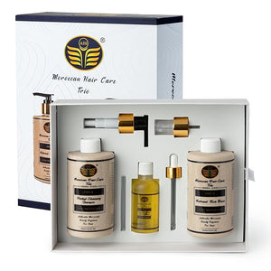 Moroccan Scalp Relief 3-Step Set ? Itch &amp Flake Control with Argan Oil Herbal Shampoo &amp Leave-In Rinse ?Reduces Itch Flaking &amp Buildup from Dryness/Irritation ? Dermatologist Approved S