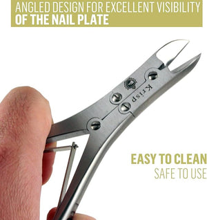Toenail Clippers for Thick Ingrown Toenails - Professional Nail Cutter Nail Trimmer Podiatry Fingernail Clipper for Men Women Seniors Elderly Podiatrist Heavy Duty Stainless Steel Tool by Krisp Beauty