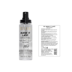 Milani Setting Spray + Primer Make It Last Original - Natural Finish with Niacinamide for Hydration &amp Make It Last Dewy - Dewy Finish Moisturizing Formula for Glow on the Go - 2 Pack
