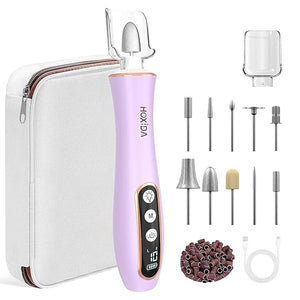 Professional Manicure Pedicure Kit with 360¡Æ LED Light&amp10 Speeds&ampMemory Mode Cordless Electric Nail Drill Pedicure Tools for feetHand Foot Care Nail File for Thick Nail Toenail Cuticle wit
