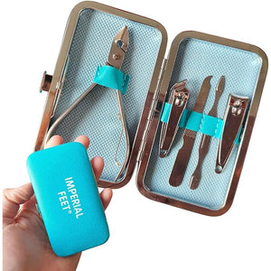 Imperial Feet Nail Pedicure Kit Set-Complete Nails Care Kit for Natural Nails with Nail Clippers Hard Toe-Nails Cutter &amp Nail Cleaner-Hand Feet Nails Care Stainless Steel Tools for Home &amp S