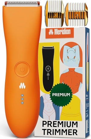 MERIDIAN The Trimmer Premium - Body Hair Trimmer &amp Electric Shaver for Men and Women for Pubic Hair Chest Legs &amp Bikini Line Waterproof &amp Rechargeable Blaze