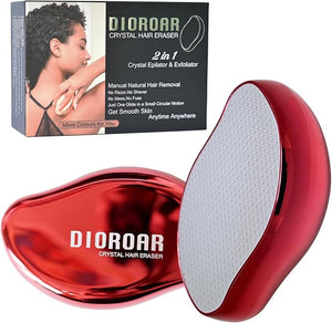 Crystal Hair Eraser,Upgrade Crystal Hair Remover,Physical Nano Glass Hair Removal Device,Painless Epilator and Exfoliator Without Shaver for Quick Soft Silky Skin(Red)