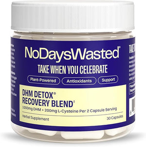 No Days Wasted DHM Detox 30 Capsules (15 Servings) - Jar - Take During Evening for Better Next Day and Recovery