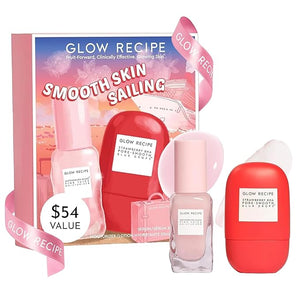Glow Recipe Smooth Skin Sailing Skincare Set - Watermelon Glow Pink Juice Facial Moisturizer + Silicone-Free BHA Strawberry Pore Minimizer Blurring Drops (2 Count)