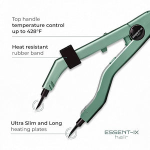 Professional Keratin Fusion Tool for Hair Extensions ? Slim Long Heating Plates, Adjustable Temperature, Rapid Heat-UP, Seamless Fusion, Root Access, Salon-Quality Keratin Glue Gun (Mint Green)