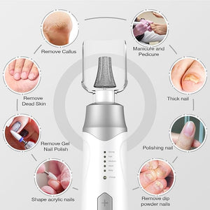 Professional Electric Nail Drill 2000mAH Portable Cordless Electric Nail File 10 in 1 Manicure Pedicure Kit 5-Speeds Toe Nail Tools Hand Foot CareThick Toenail Grinder (Silver)