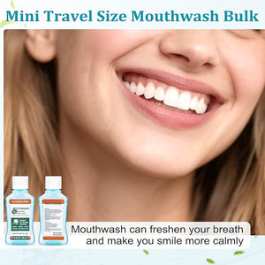 100 Pack Mini Mouthwash Travel Size BulkPortable Mint Mini Mouthwash Bulk 35ml/1.2 Fl Oz Individual Small Mouth Wash for TravelHotelOfficeToiletry Kits