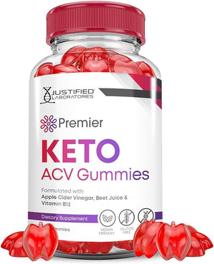 Justified Laboratories Premier Keto ACV Gummies Premier Keto Gummies Advanced 1000MG Apple Cider Vinegar Formulated with Pomegranate Beet Juice Powder B12 Vegan Non GMO 60 Gummys