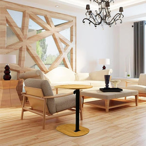 Natural Bamboo Bathtub Tray Caddy Stand - 0.47in Thick Adjustable Height Bath Table with Wine Glass Holder Expandable Freestanding Design for Spa Relaxation Bathing &amp Reading