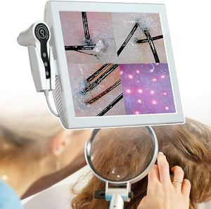 Trispectrum Skin Hair Scalp Detector Hair15 Inch Hd LCD Quad Screen Switching200X Hd Lens and 50X Tri Spectral Lensfor Home Scalp Care220V