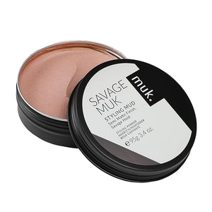 MUK. Savage Hair Styling Mud for Medium to Coarse Hair - Semi Matte Flexible Hold with Humidity Resistance. Water Soluble Hair Mud for Texture Volume &amp Extreme Styling Mud. Never Flakes 95g