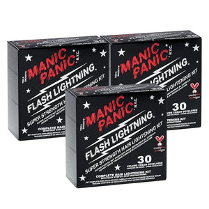 MANIC PANIC Flash Lightning Hair Bleach Kit - Bleach Powder + 30 Volume Developer - Hair Lightener for Dark Shades - Lifts Up to 5 Levels - Achieve Medium to Light Blonde - Vegan &amp Cruelty-Free (3