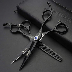 SHARONDS 6 Inch 440C High Hardness Stainless Steel Hair Scissors Hair Salon Hair Stylist Cutting Thinning Tool Barber Special (scissors set) (6 inch 2pc-A)