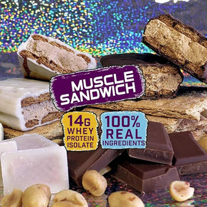 Muscle Foods Muscle Sandwich Bars Variety Pack | Real Ingredients Whey Protein Isolate High Protein Bars 2-Ounce Bars (12 Count)