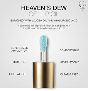 stila Heaven's Dew Gel Lip Oil Hydrating Gloss-Oil Hybrid with Jojoba, Hyaluronic Acid &amp; Antioxidants High-Shine, Non-Sticky Nourishing Finish with Large Applicator