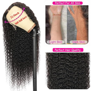 Healthair 250% Density 360 Lace Front Wigs Human hair Deep Wave Lace Front Wigs for Black Women Lace Front Wigs Preplucked HD Lace 15A Remy Human Hair Wigs Deep Curly Wigs Can Make any Part(18inch)
